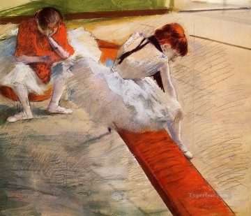  bailarines Arte - Bailarines descansando 1879 Edgar Degas